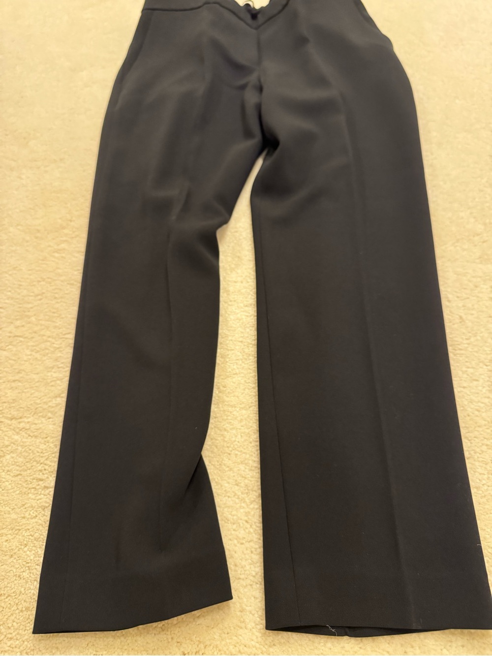 Theory Black Elastic-Waist Wide Leg Trousers